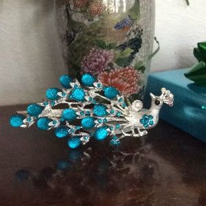 Peacock hair clip